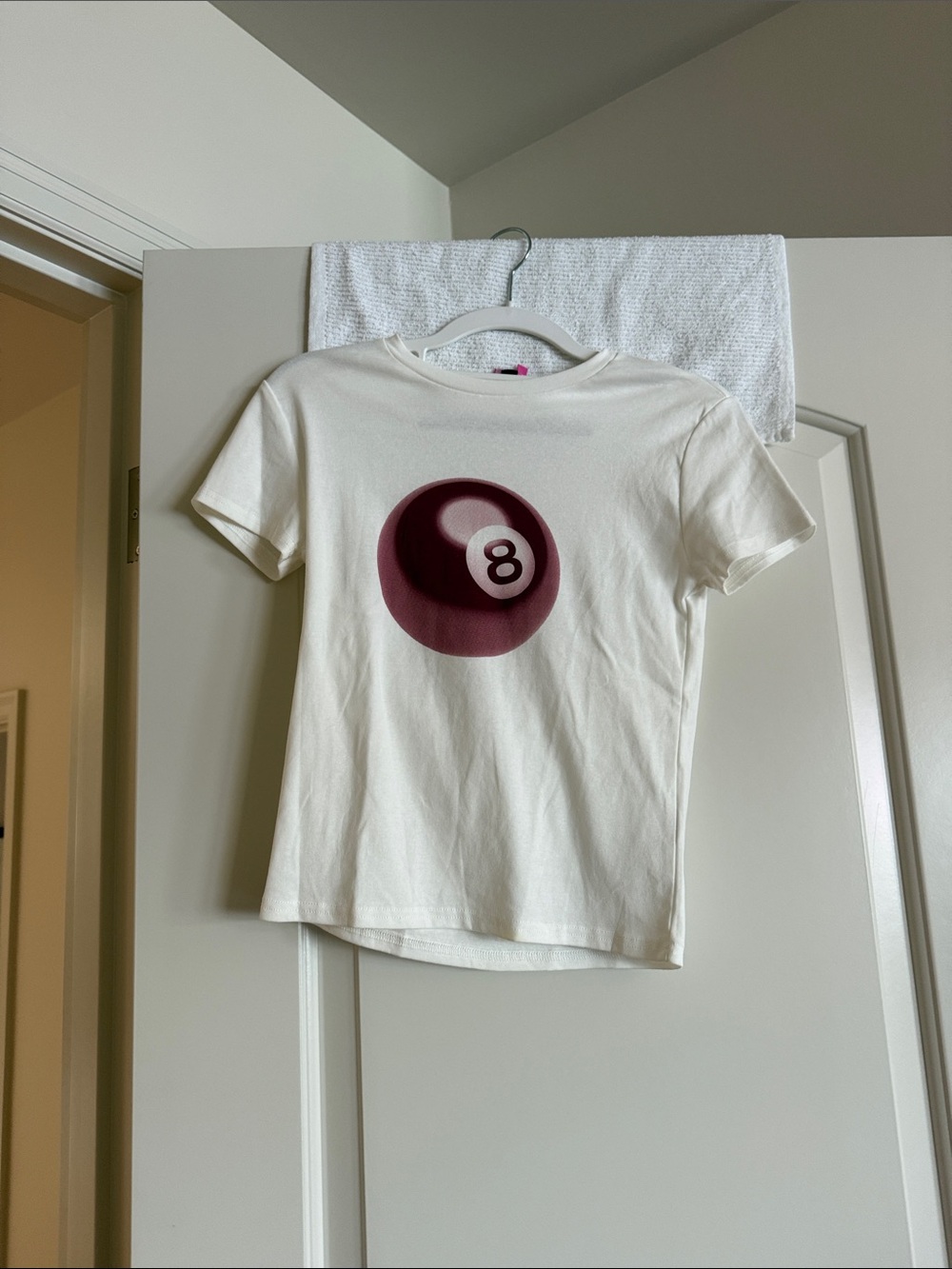 Women’s White Graphic 8-Ball Tee